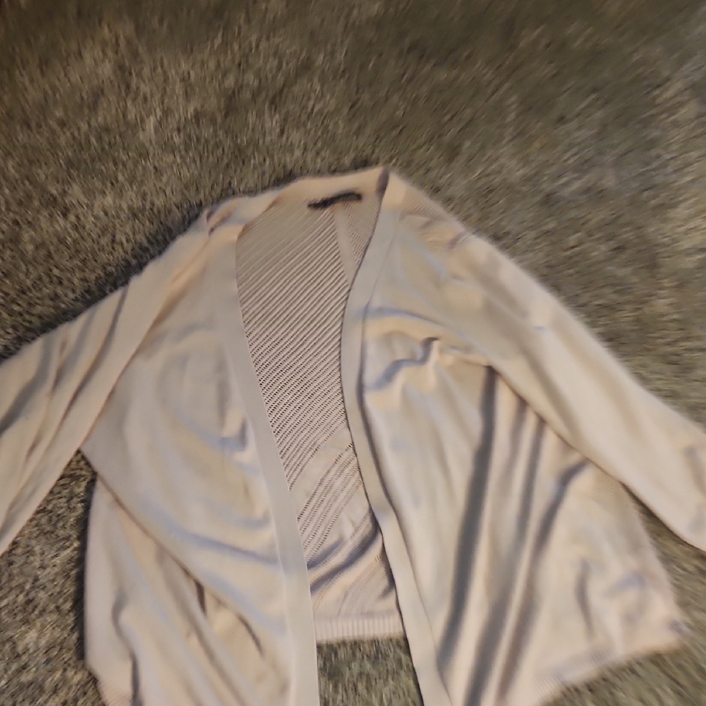 Maurices Light Cream Open-Front Cardigan